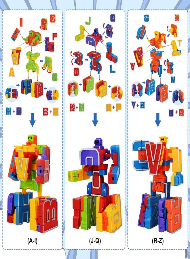 Kannove Toys Gifts for 3 4 5 6 Years Old Toddler Boys Girls,26 Alphabet Robots ABC Letters Educational Learning Blocks for Kids,Alphabots Deformation STEM Fine Motor Skill Birthday Gifts for Preschool Age 3+ - Image 4